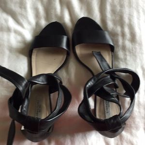 Tie Wrap Black Sandals